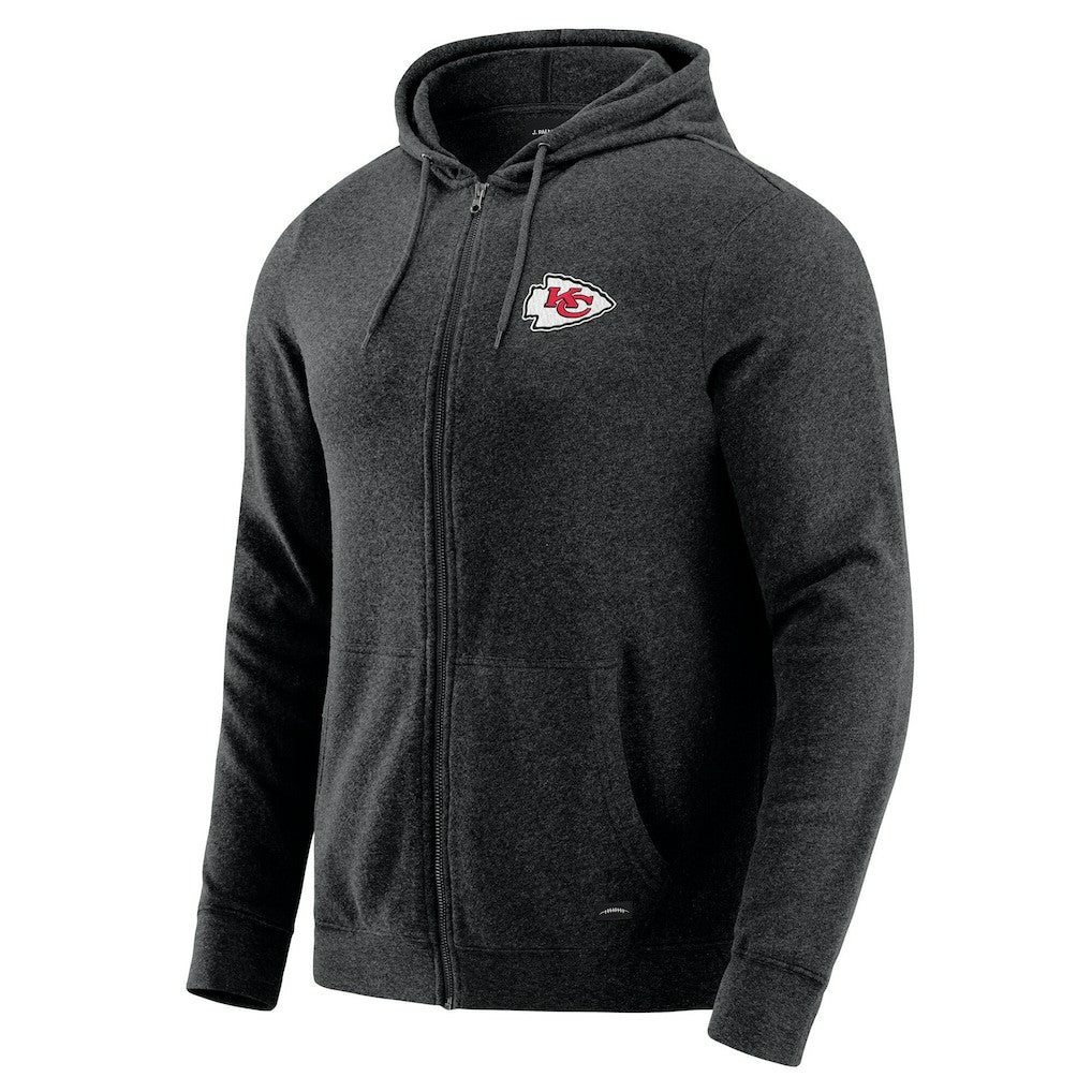Kansas City Chiefs J. Palmer Players Lounge Tri-Blend Full-Zip Hoodie - Dark Heather Gray Hoodies