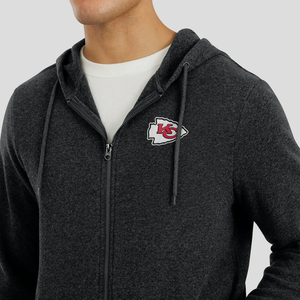 Kansas City Chiefs J. Palmer Players Lounge Tri-Blend Full-Zip Hoodie - Dark Heather Gray Hoodies