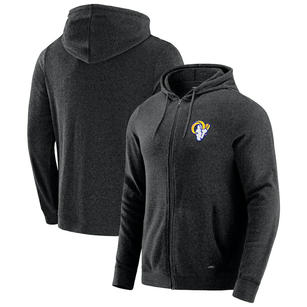 Los Angeles Rams J. Palmer Players Lounge Tri-Blend Full-Zip Hoodie - Dark Heather Gray Hoodies