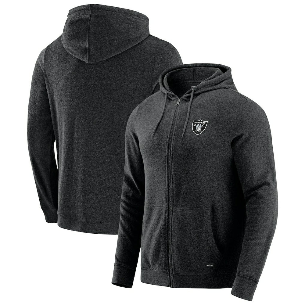 Las Vegas Raiders J. Palmer Players Lounge Tri-Blend Full-Zip Hoodie - Dark Heather Gray Hoodies