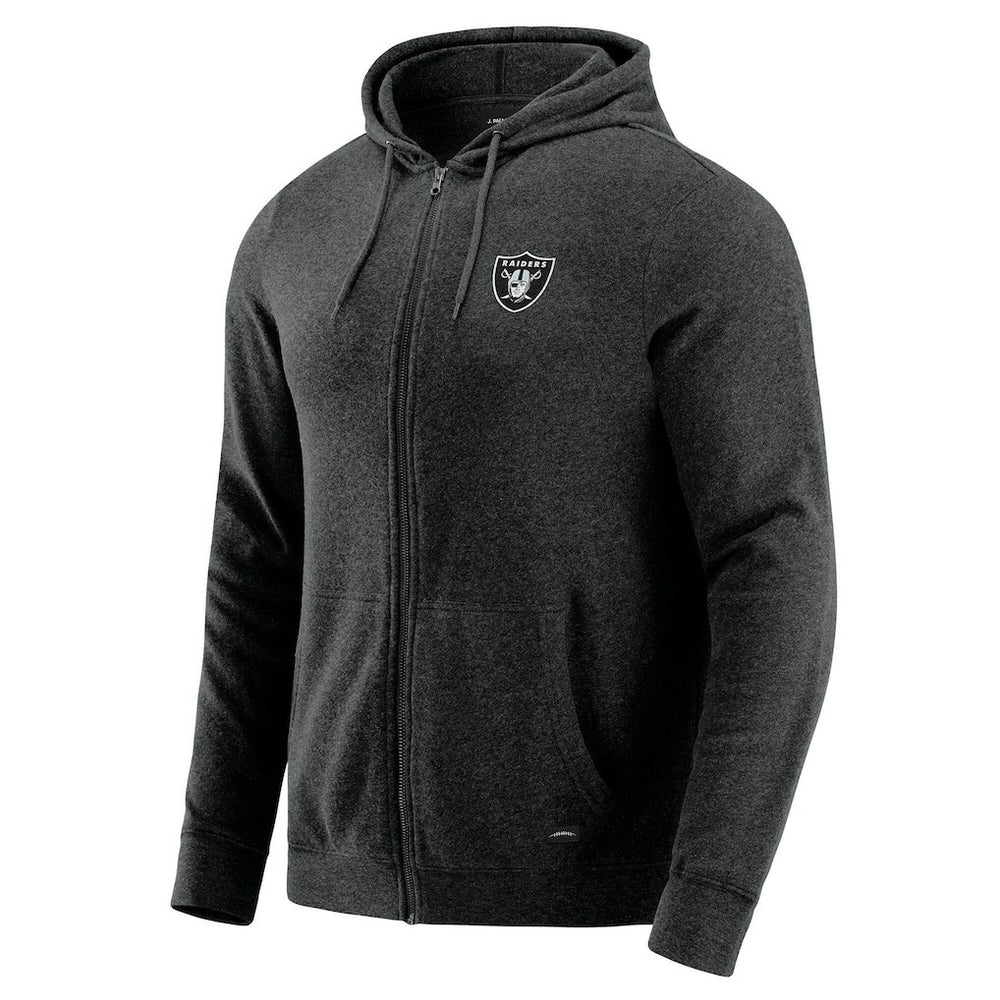 Las Vegas Raiders J. Palmer Players Lounge Tri-Blend Full-Zip Hoodie - Dark Heather Gray Hoodies