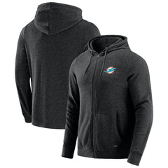 Miami Dolphins J. Palmer Players Lounge Tri-Blend Full-Zip Hoodie - Dark Heather Gray Hoodies