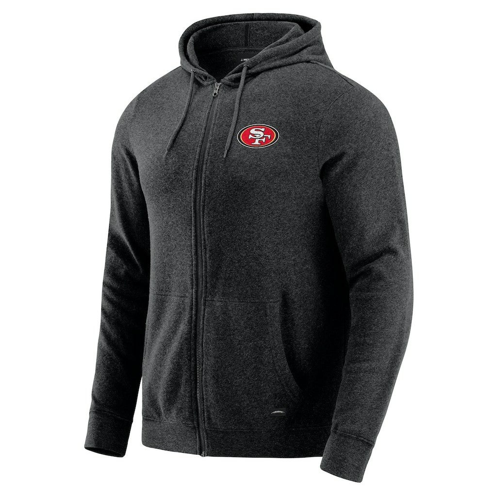 San Francisco 49ers J. Palmer Players Lounge Tri-Blend Full-Zip Hoodie - Dark Heather Gray Hoodies