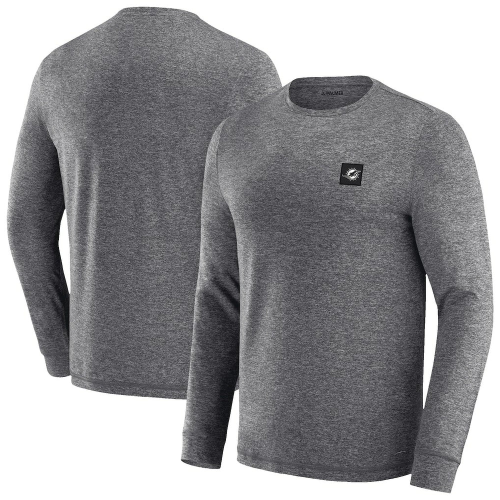 Miami Dolphins J. Palmer Four Down Long Sleeve T-Shirt - Heather Black T-shirts