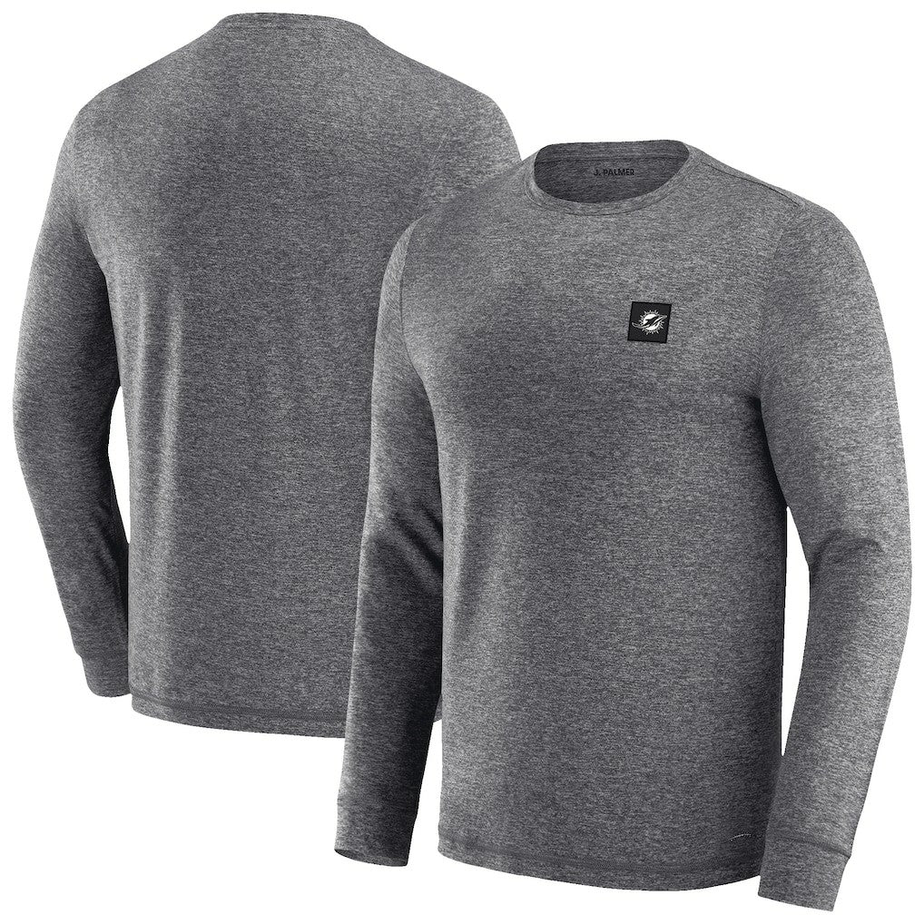 Miami Dolphins J. Palmer Four Down Long Sleeve T-Shirt - Heather Black T-shirts