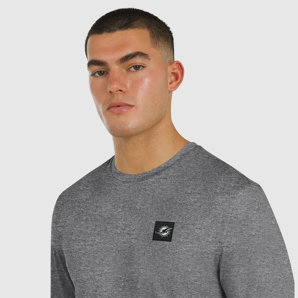 Miami Dolphins J. Palmer Four Down Long Sleeve T-Shirt - Heather Black T-shirts