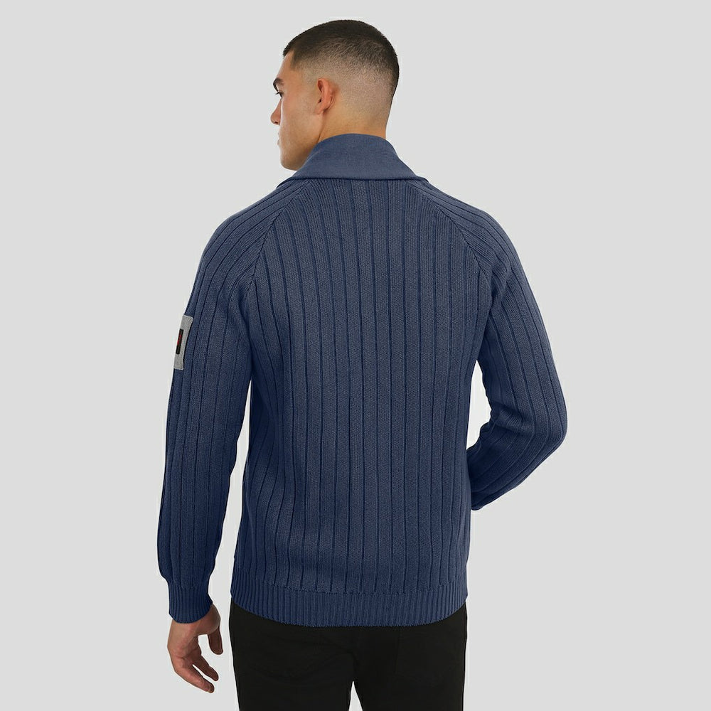 New England Patriots J. Palmer The Playmaker Cardigan Raglan Sweater - Navy