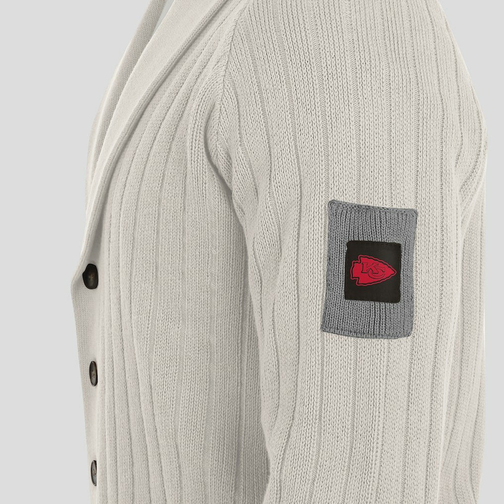 Kansas City Chiefs J. Palmer The Playmaker Cardigan Raglan Sweater - Gray