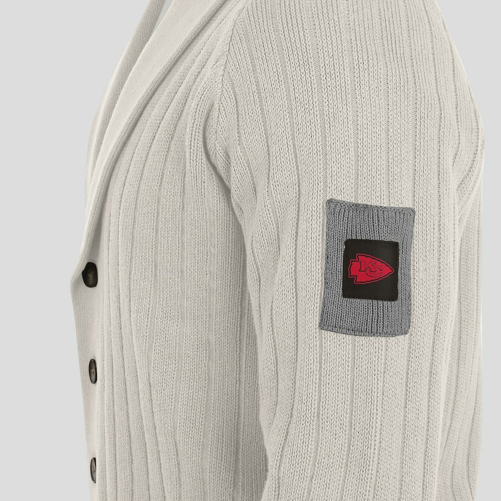 Kansas City Chiefs J. Palmer The Playmaker Cardigan Raglan Sweater - Gray
