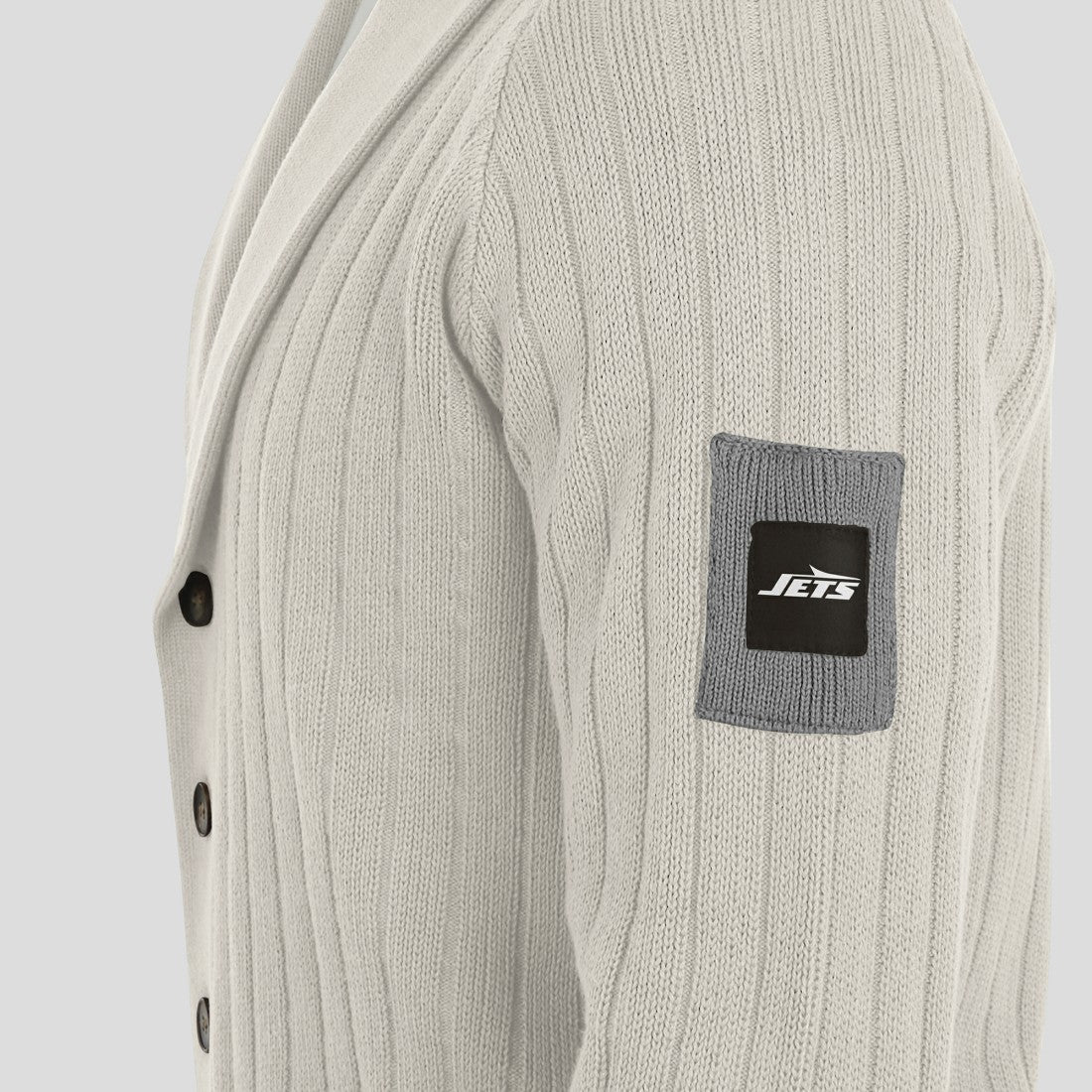 New York Jets J. Palmer The Playmaker Cardigan Raglan Sweater - Gray