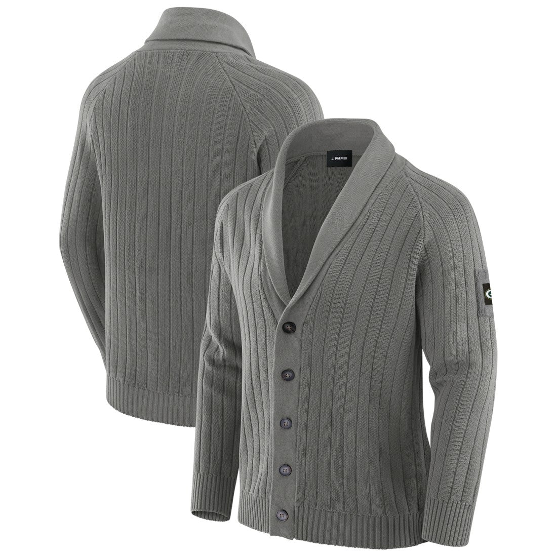 Green Bay Packers J. Palmer The Playmaker Cardigan Raglan Sweater - Graphite