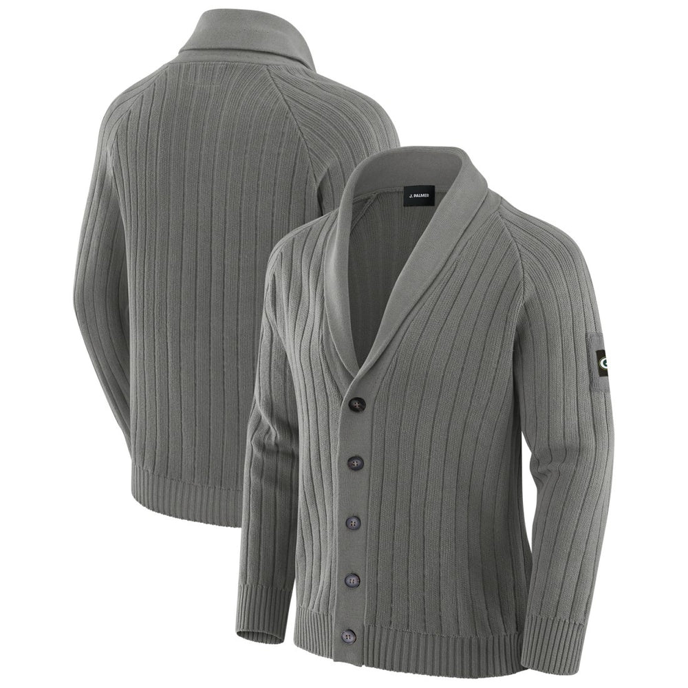 Green Bay Packers J. Palmer The Playmaker Cardigan Raglan Sweater - Graphite