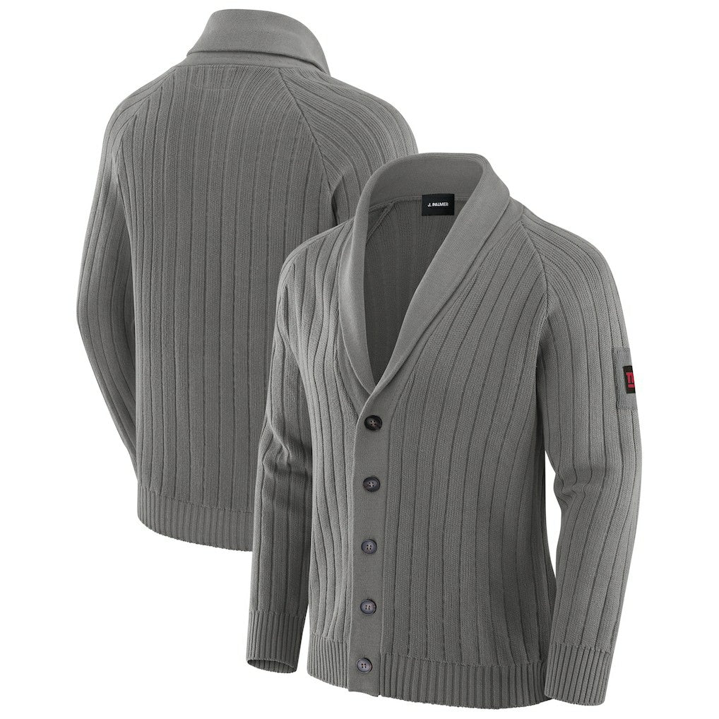 New York Giants J. Palmer The Playmaker Cardigan Raglan Sweater - Graphite