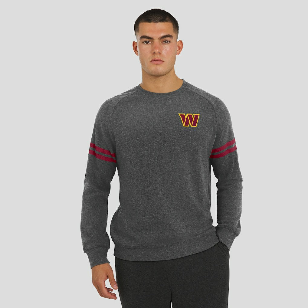 Washington Commanders J. Palmer Players Lounge Raglan Tri-Blend Sweatshirt - Dark Heather Gray Sweatshirts