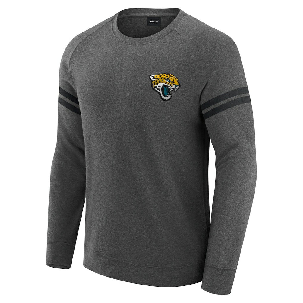 Jacksonville Jaguars J. Palmer Players Lounge Raglan Tri-Blend Sweatshirt - Dark Heather Gray Sweatshirts
