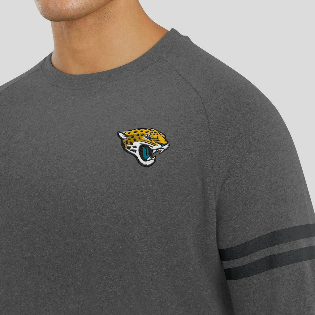Jacksonville Jaguars J. Palmer Players Lounge Raglan Tri-Blend Sweatshirt - Dark Heather Gray Sweatshirts