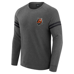 Cincinnati Bengals J. Palmer Players Lounge Raglan Tri-Blend Sweatshirt - Dark Heather Gray Sweatshirts