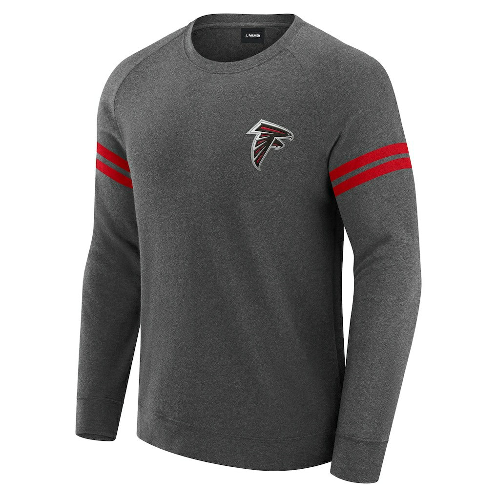 Atlanta Falcons J. Palmer Players Lounge Raglan Tri-Blend Sweatshirt - Dark Heather Gray Sweatshirts
