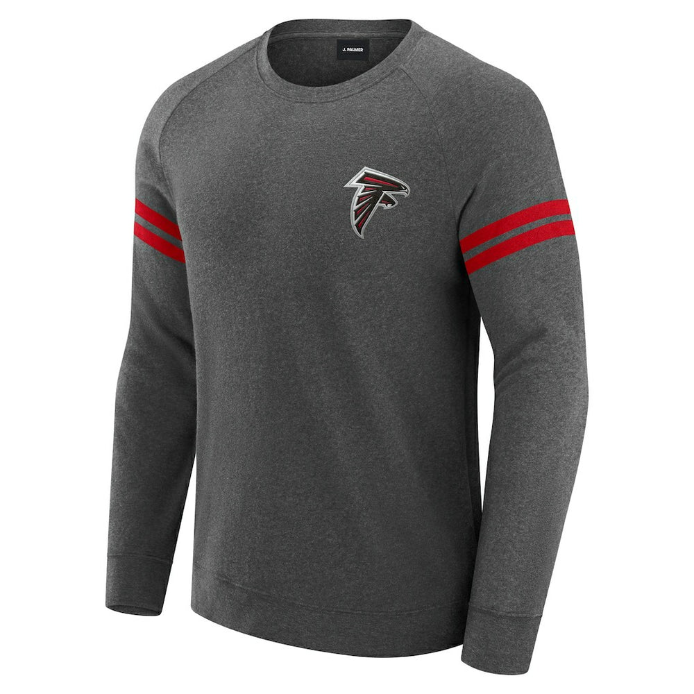 Atlanta Falcons J. Palmer Players Lounge Raglan Tri-Blend Sweatshirt - Dark Heather Gray Sweatshirts