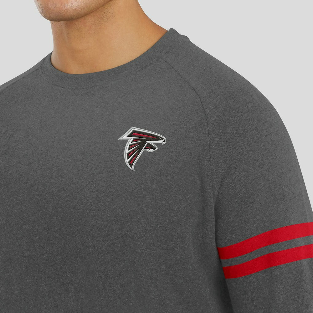 Atlanta Falcons J. Palmer Players Lounge Raglan Tri-Blend Sweatshirt - Dark Heather Gray Sweatshirts