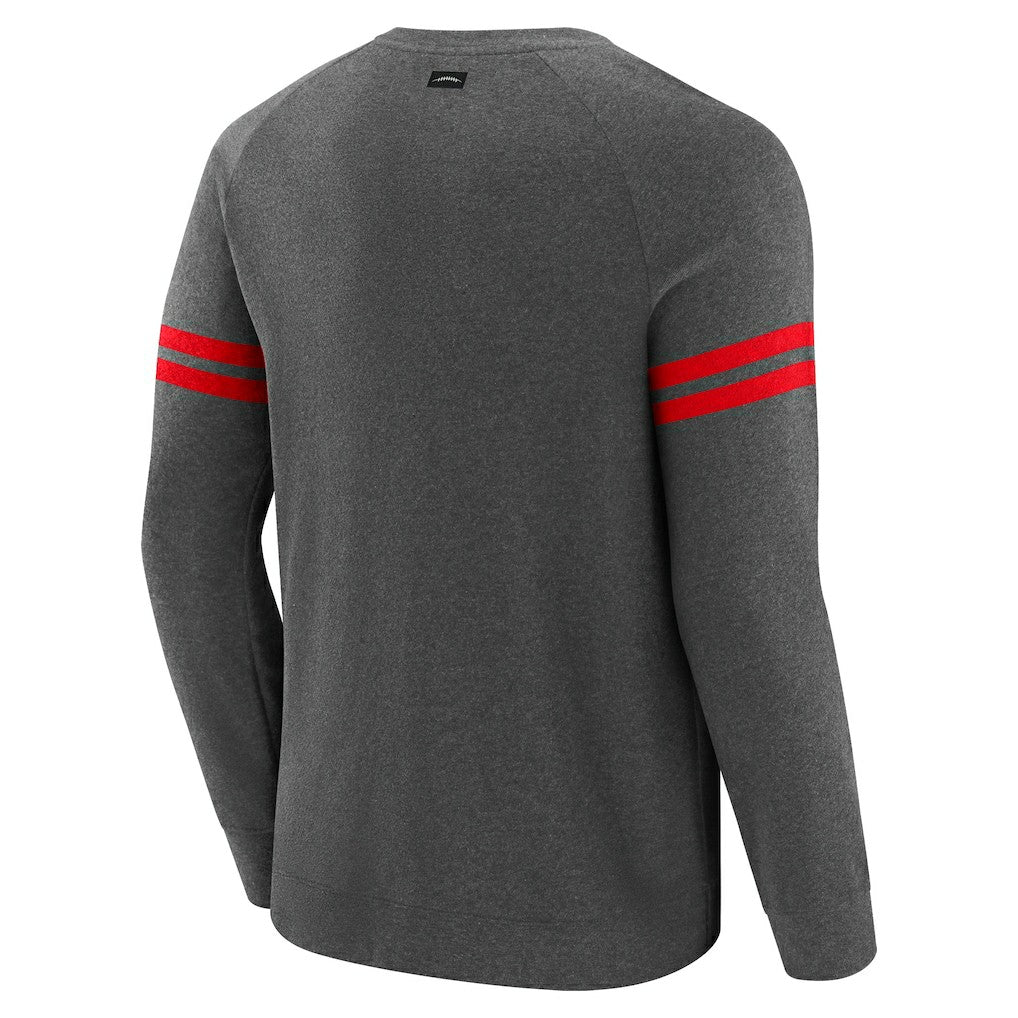 Kansas City Chiefs J. Palmer Players Lounge Raglan Tri-Blend Sweatshirt - Dark Heather Gray Sweatshirts