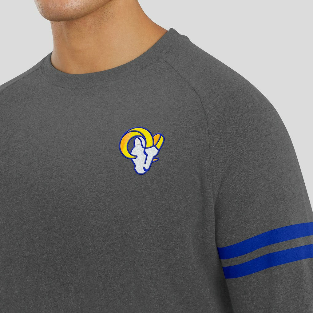 Los Angeles Rams J. Palmer Players Lounge Raglan Tri-Blend Sweatshirt - Dark Heather Gray Sweatshirts