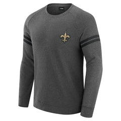 New Orleans Saints J. Palmer Players Lounge Raglan Tri-Blend Sweatshirt - Dark Heather Gray Sweatshirts