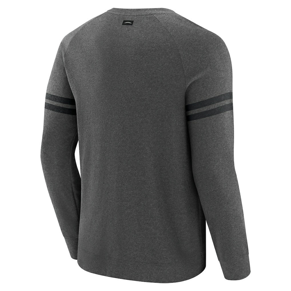 New Orleans Saints J. Palmer Players Lounge Raglan Tri-Blend Sweatshirt - Dark Heather Gray Sweatshirts