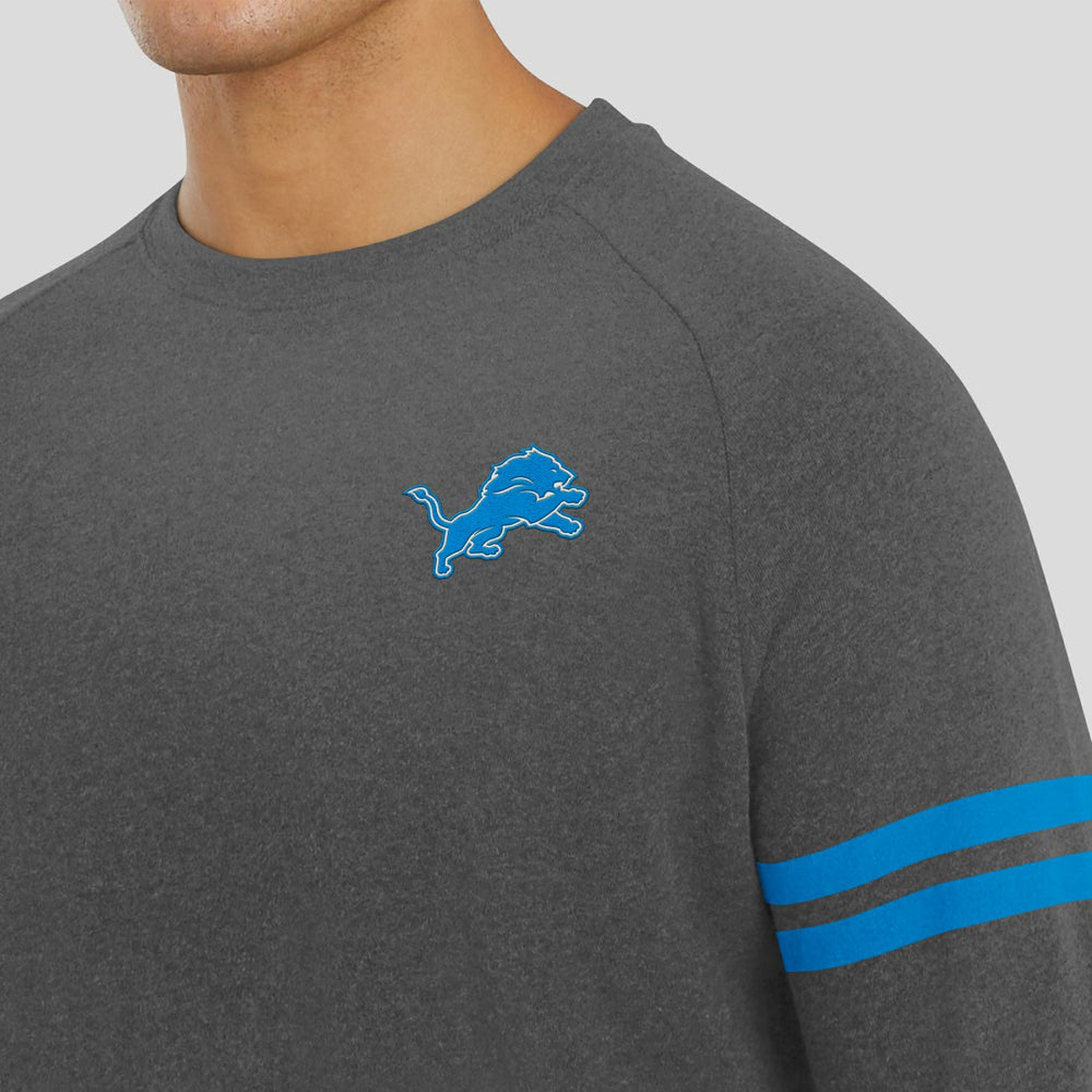 Detroit Lions J. Palmer Players Lounge Raglan Tri-Blend Sweatshirt - Dark Heather Gray Sweatshirts
