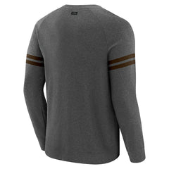 Cleveland Browns J. Palmer Players Lounge Raglan Tri-Blend Sweatshirt - Dark Heather Gray Sweatshirts