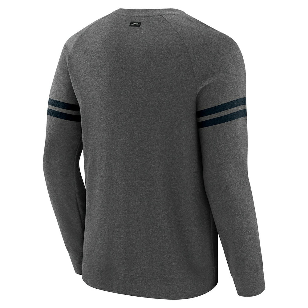 Carolina Panthers J. Palmer Players Lounge Raglan Tri-Blend Sweatshirt - Dark Heather Gray Sweatshirts