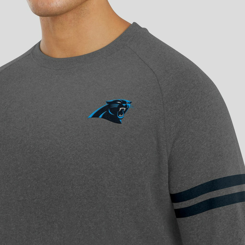 Carolina Panthers J. Palmer Players Lounge Raglan Tri-Blend Sweatshirt - Dark Heather Gray Sweatshirts