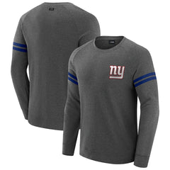 New York Giants J. Palmer Players Lounge Raglan Tri-Blend Sweatshirt - Dark Heather Gray Sweatshirts