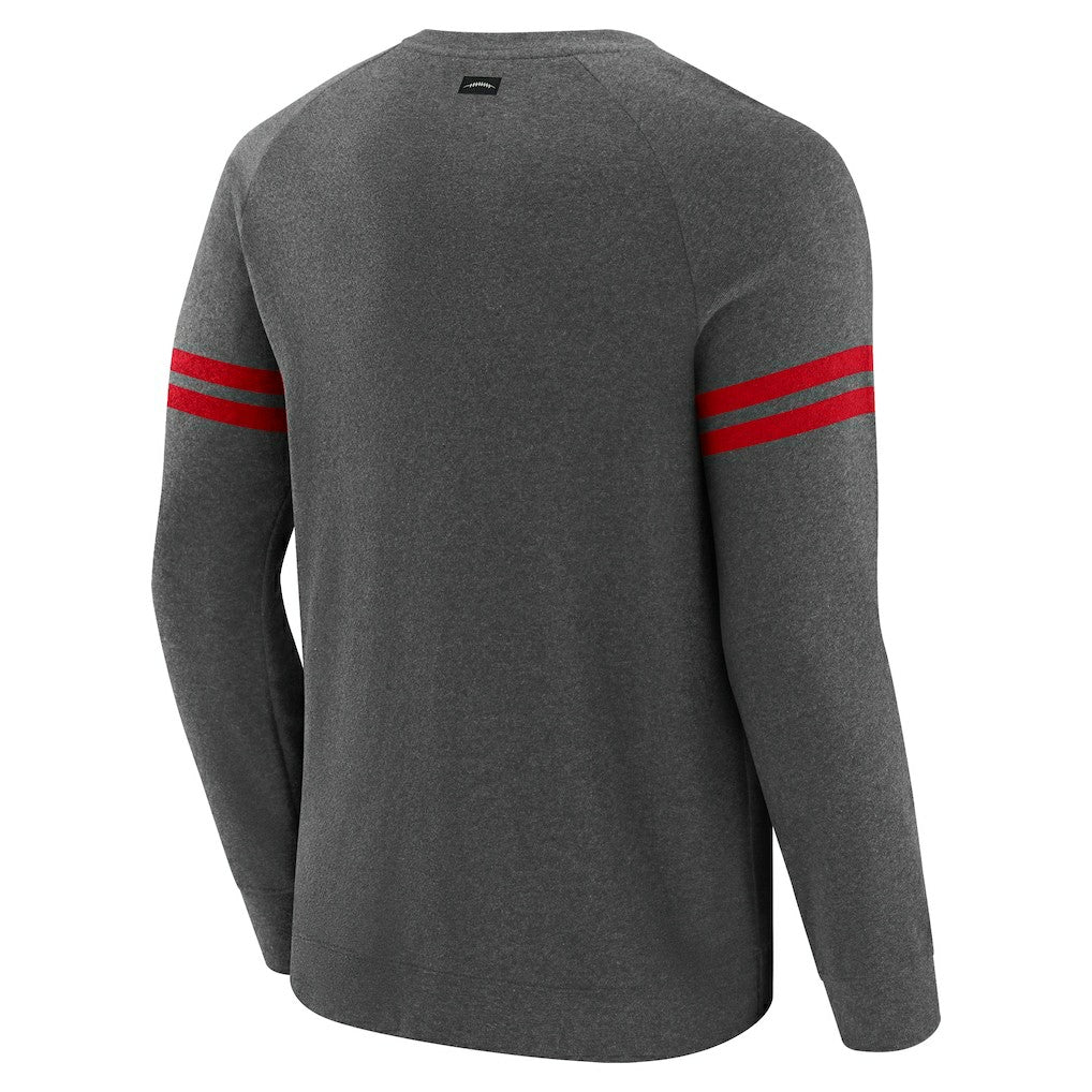 San Francisco 49ers J. Palmer Players Lounge Raglan Tri-Blend Sweatshirt - Dark Heather Gray Sweatshirts
