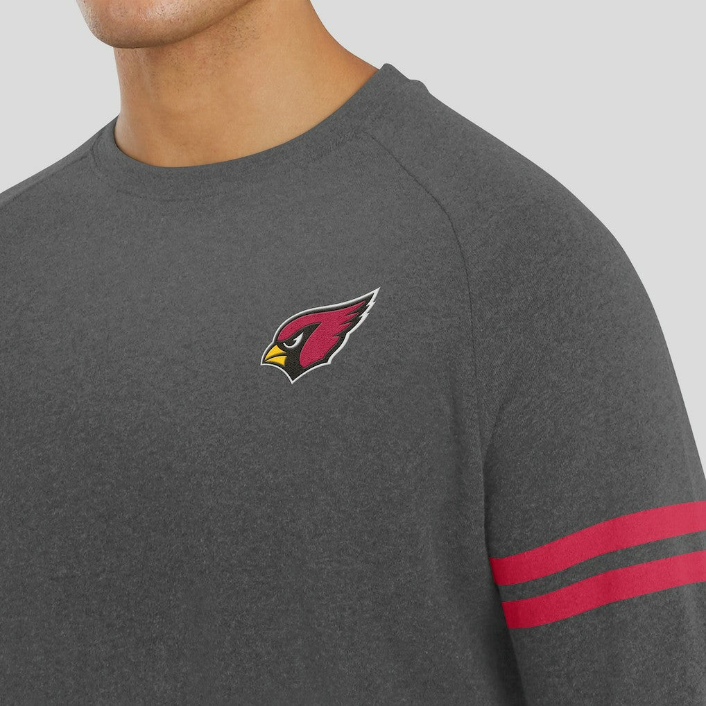 Arizona Cardinals J. Palmer Players Lounge Raglan Tri-Blend Sweatshirt - Dark Heather Gray Sweatshirts