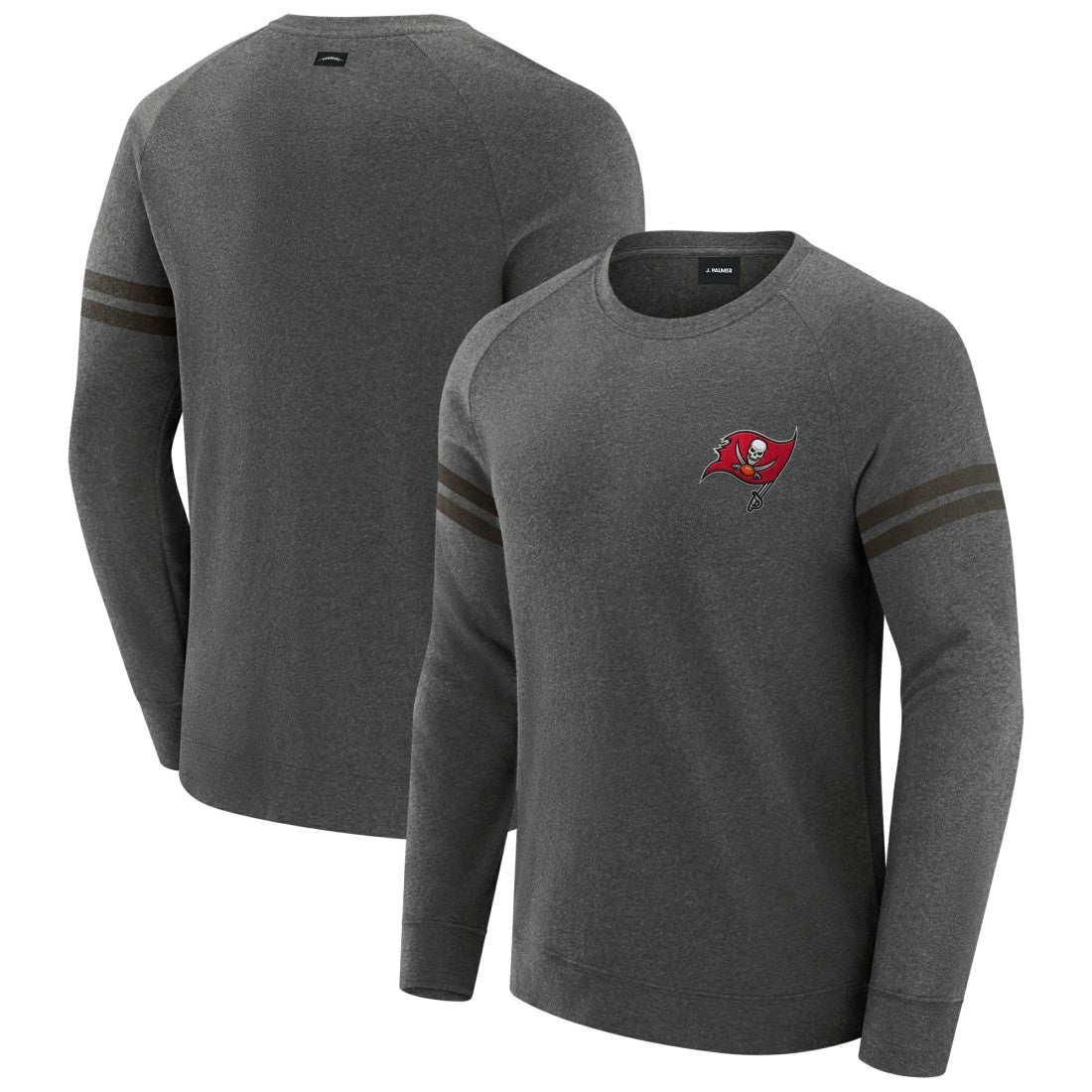 Tampa Bay Buccaneers J. Palmer Players Lounge Raglan Tri-Blend Sweatshirt - Dark Heather Gray Sweatshirts