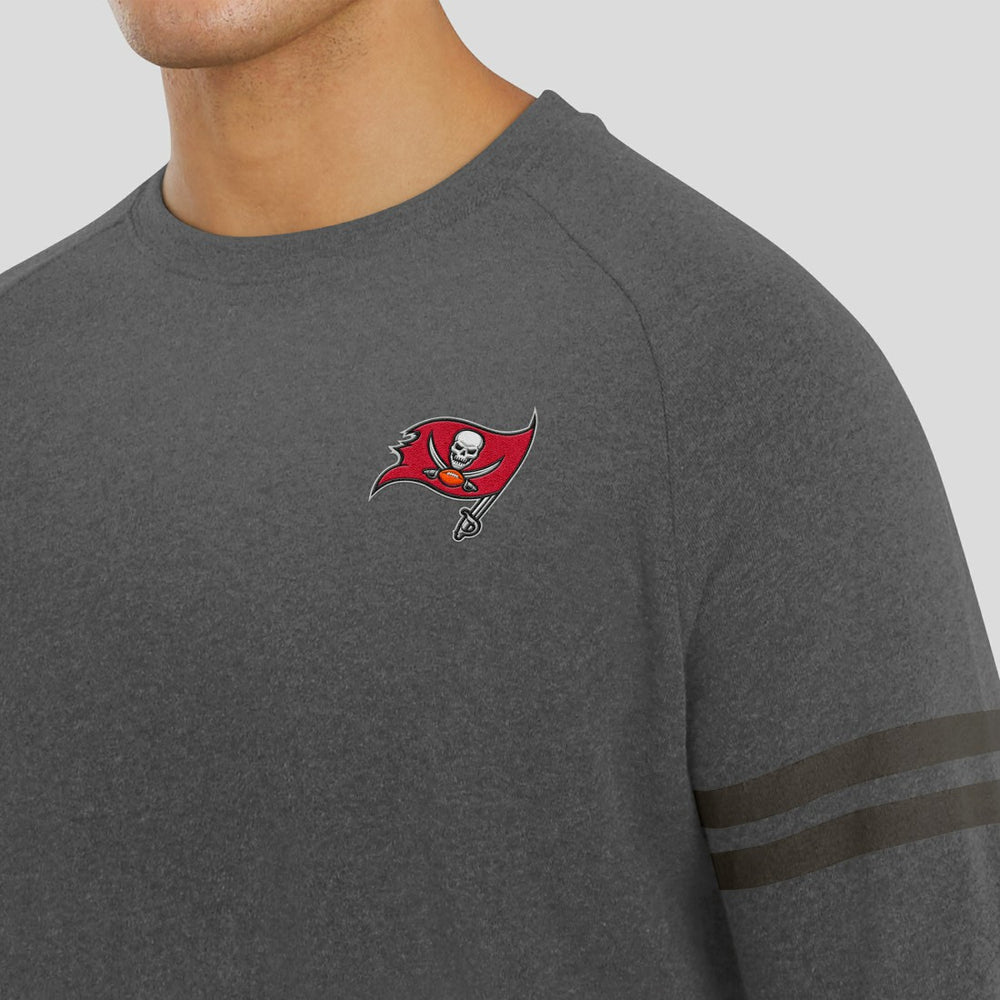 Tampa Bay Buccaneers J. Palmer Players Lounge Raglan Tri-Blend Sweatshirt - Dark Heather Gray Sweatshirts
