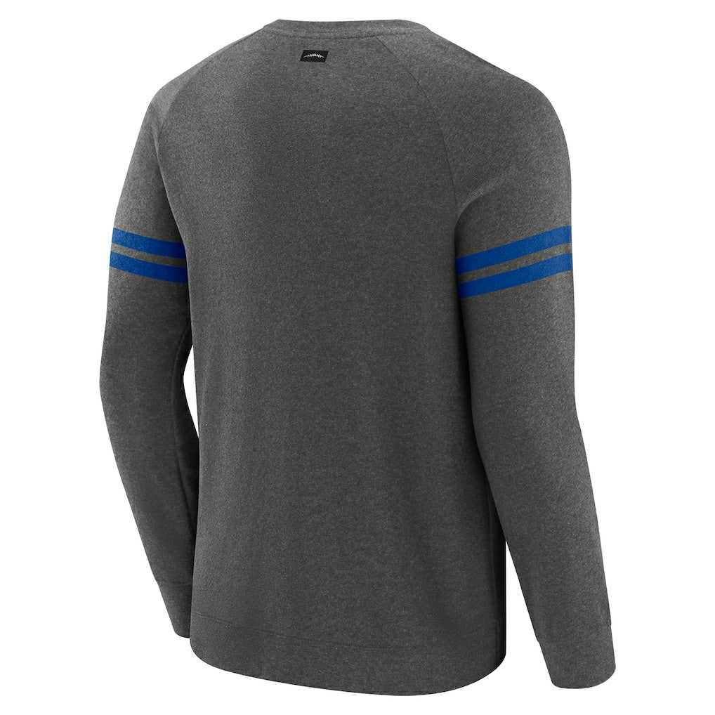 Buffalo Bills J. Palmer Players Lounge Raglan Tri-Blend Sweatshirt - Dark Heather Gray Sweatshirts