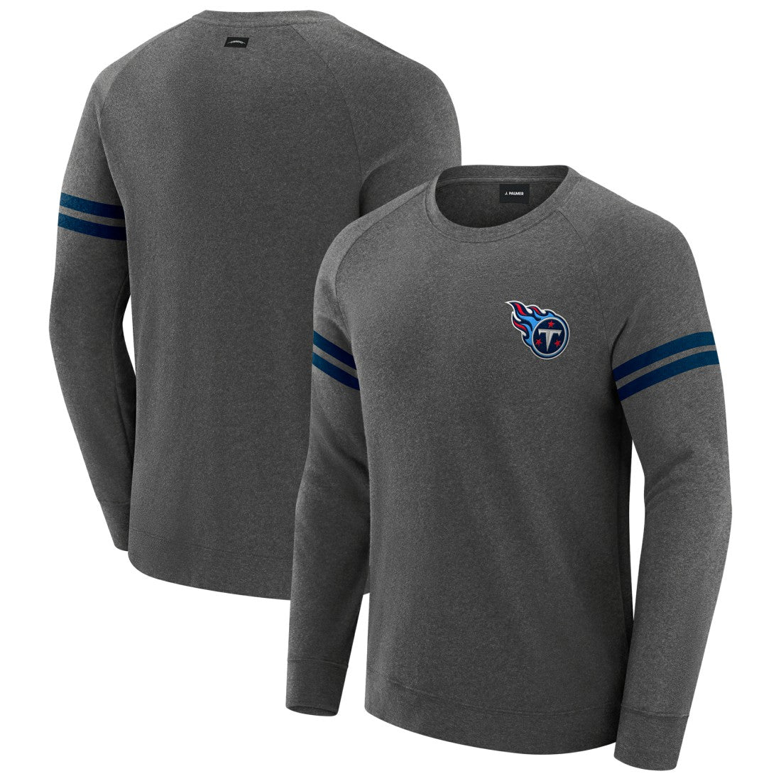 Tennessee Titans J. Palmer Players Lounge Raglan Tri-Blend Sweatshirt - Dark Heather Gray Sweatshirts