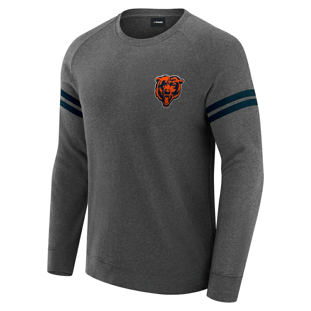 Chicago Bears J. Palmer Players Lounge Raglan Tri-Blend Sweatshirt - Dark Heather Gray Sweatshirts