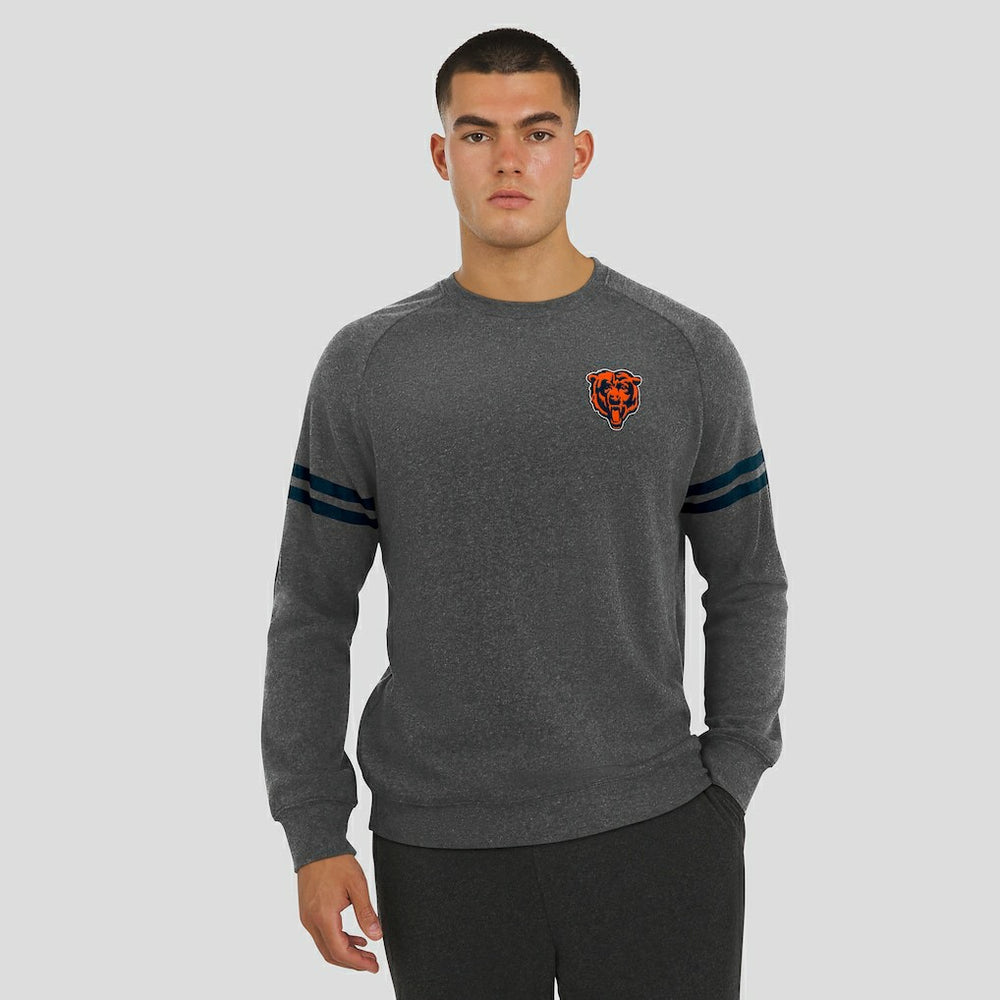 Chicago Bears J. Palmer Players Lounge Raglan Tri-Blend Sweatshirt - Dark Heather Gray Sweatshirts