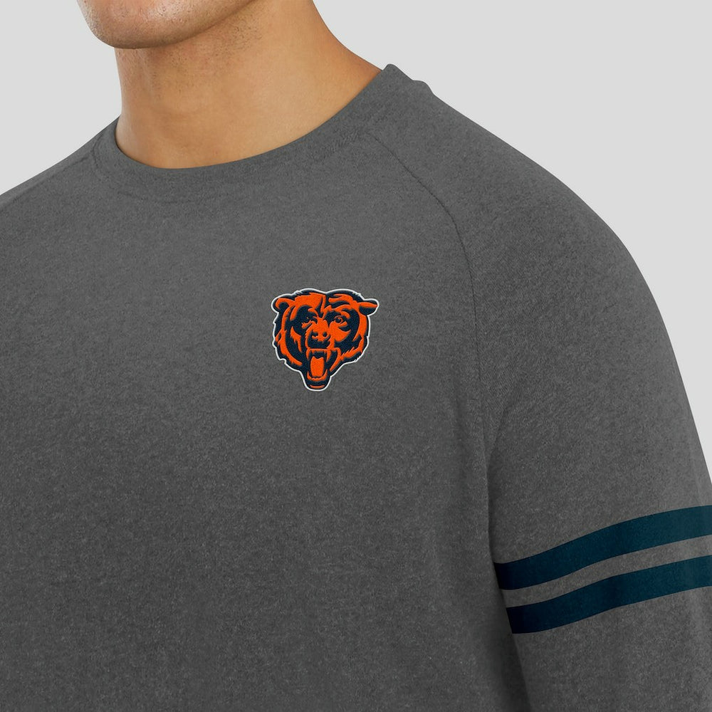 Chicago Bears J. Palmer Players Lounge Raglan Tri-Blend Sweatshirt - Dark Heather Gray Sweatshirts