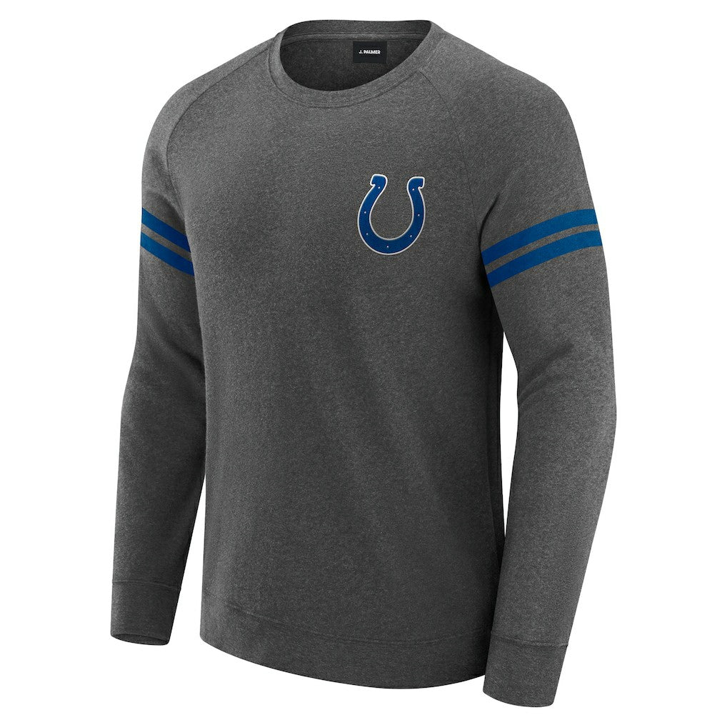 Indianapolis Colts J. Palmer Players Lounge Raglan Tri-Blend Sweatshirt - Dark Heather Gray Sweatshirts