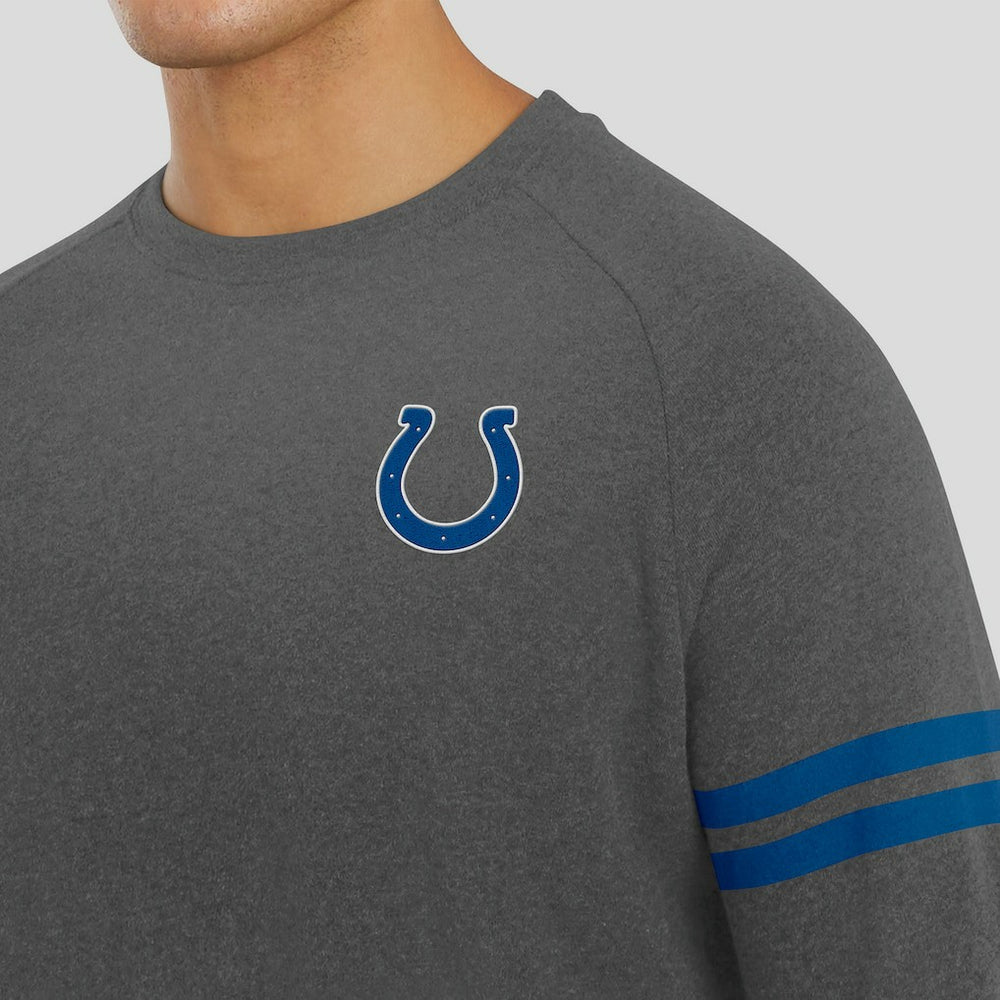 Indianapolis Colts J. Palmer Players Lounge Raglan Tri-Blend Sweatshirt - Dark Heather Gray Sweatshirts