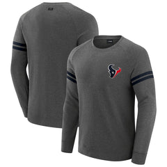 Houston Texans J. Palmer Players Lounge Raglan Tri-Blend Sweatshirt - Dark Heather Gray Sweatshirts