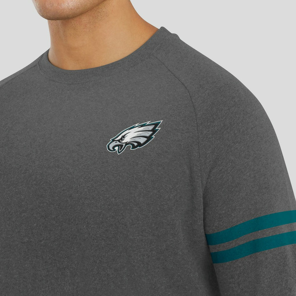 Philadelphia Eagles J. Palmer Players Lounge Raglan Tri-Blend Sweatshirt - Dark Heather Gray Sweatshirts