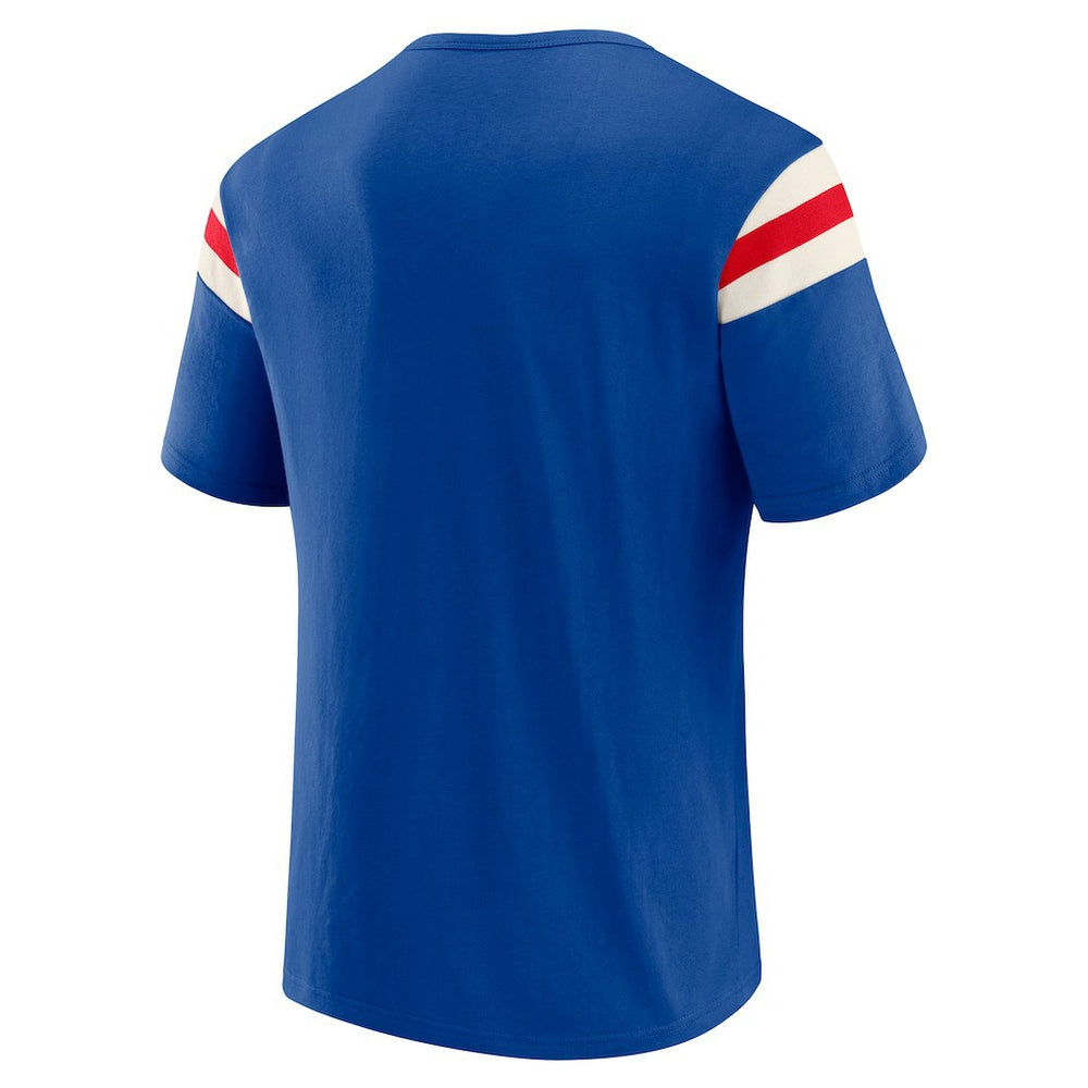 Buffalo Bills Darius Rucker Collection Distressed Throwback Shoulder Stripe T-Shirt - Royal T-shirts