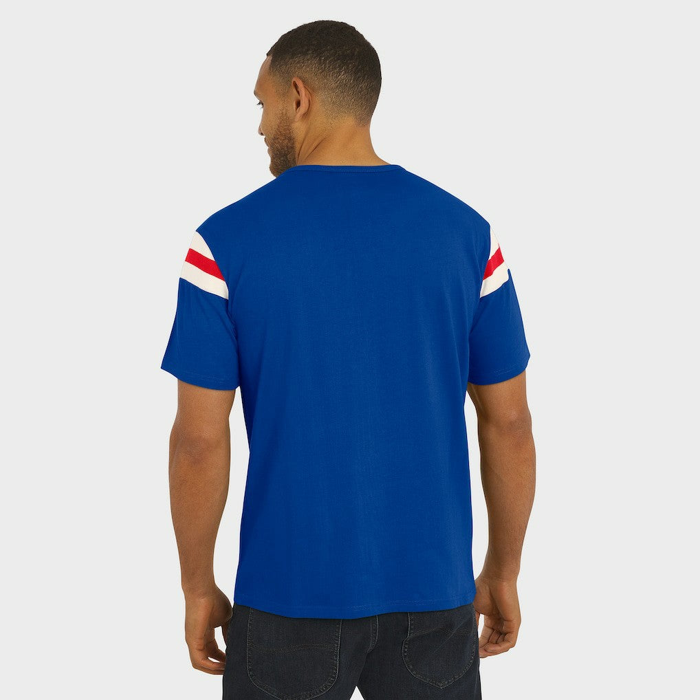Buffalo Bills Darius Rucker Collection Distressed Throwback Shoulder Stripe T-Shirt - Royal T-shirts
