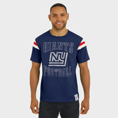 New York Giants Darius Rucker Collection Distressed Throwback Shoulder Stripe T-Shirt - Royal T-shirts