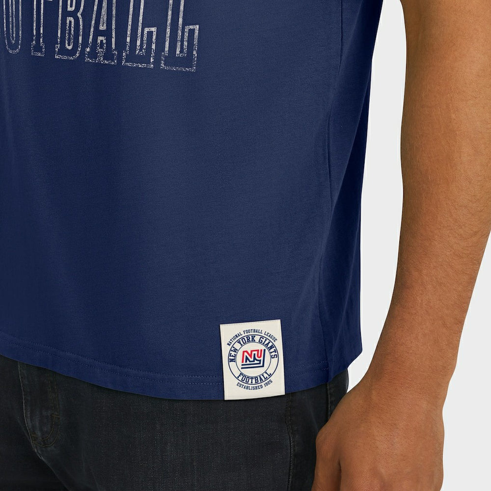 New York Giants Darius Rucker Collection Distressed Throwback Shoulder Stripe T-Shirt - Royal T-shirts